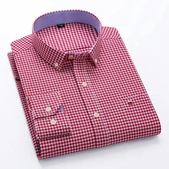 Men's Striped Oxford Shirt - Casual Long Sleeve Slim Fit Design