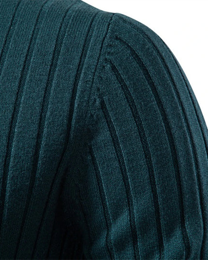 Men's Striped Turtleneck Sweater - Casual Knitwear for Winter