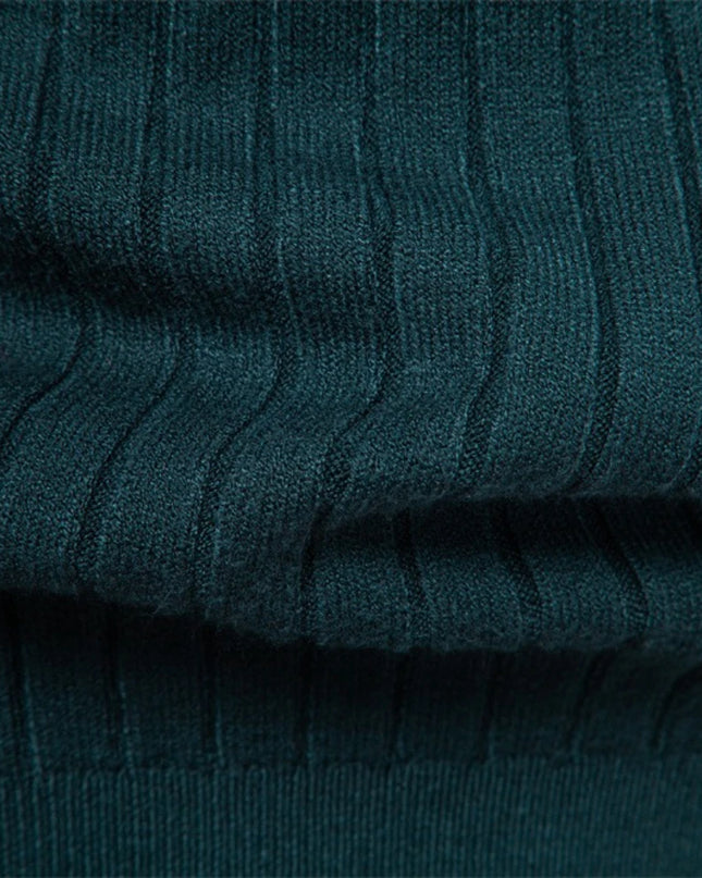Men's Striped Turtleneck Sweater - Casual Knitwear for Winter