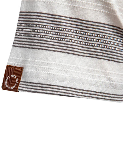 Men's Striped V Neck Polo Shirt - Breathable & Casual Summer Fit