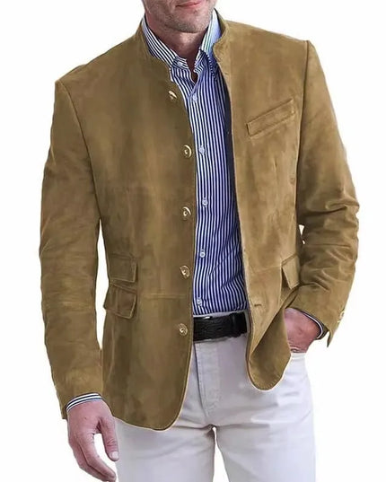 Men's Suede Blazer - Stylish Casual and Wedding Fashion Choice
