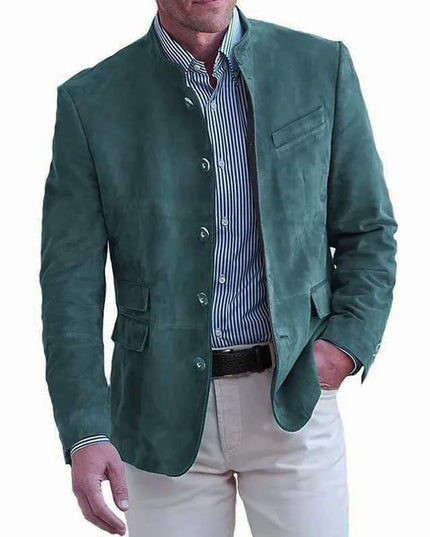 Men's Suede Blazer - Stylish Casual and Wedding Fashion Choice