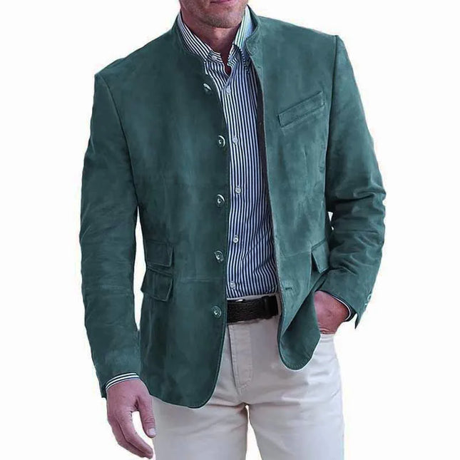 Men's Suede Blazer - Stylish Casual and Wedding Fashion Choice