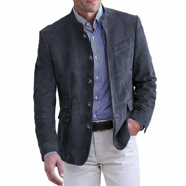 Men's Suede Blazer - Stylish Casual and Wedding Fashion Choice