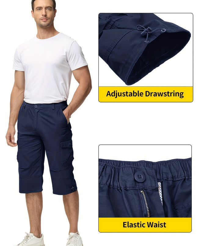 Men's Summer Cargo Capri Pants - Lightweight & Breathable
