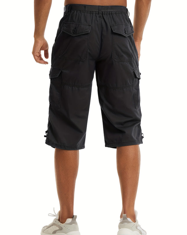 Men’s Summer Cargo Capri Pants - Lightweight Cotton, 6 Pockets