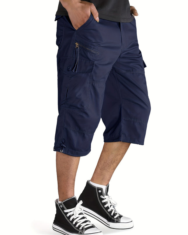Men's Summer Cotton Capri Shorts - Lightweight & Breathable Design