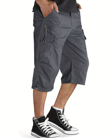 Men's Summer Cotton Capri Shorts - Lightweight & Breathable Design