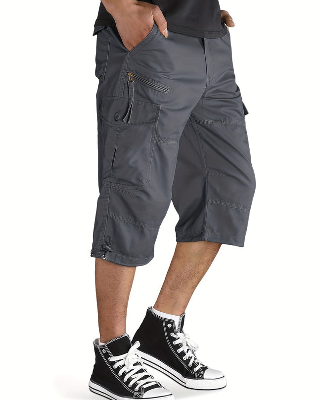Men's Summer Cotton Capri Shorts - Lightweight & Breathable Design
