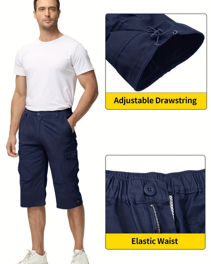 Men's Summer Cotton Capri Shorts - Lightweight & Breathable Design