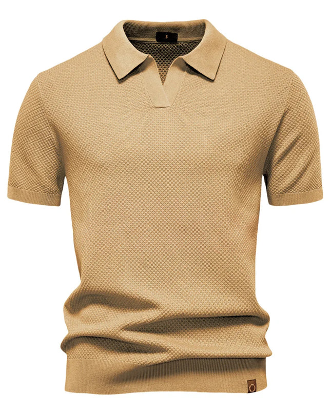 Men's Summer Golf Polo Shirt - Breathable Solid Color Top