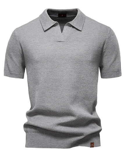 Men's Summer Golf Polo Shirt - Breathable Solid Color Top