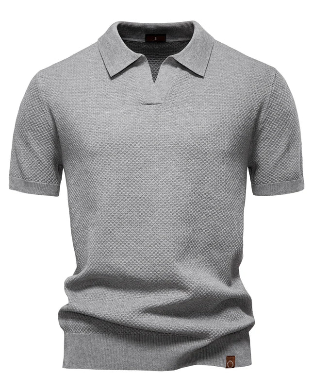Men's Summer Golf Polo Shirt - Breathable Solid Color Top