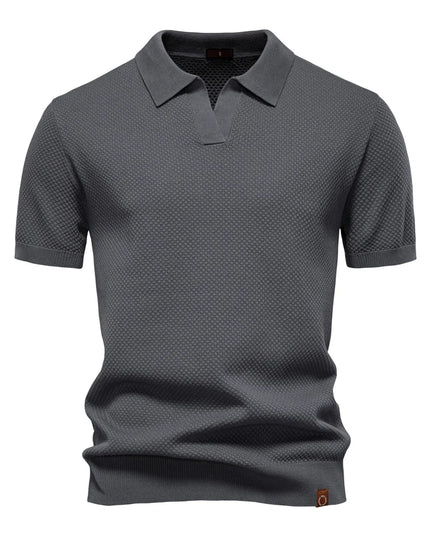 Men's Summer Golf Polo Shirt - Breathable Solid Color Top