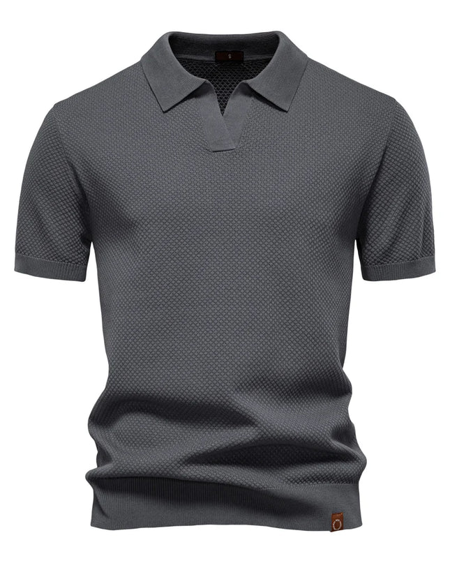 Men's Summer Golf Polo Shirt - Breathable Solid Color Top
