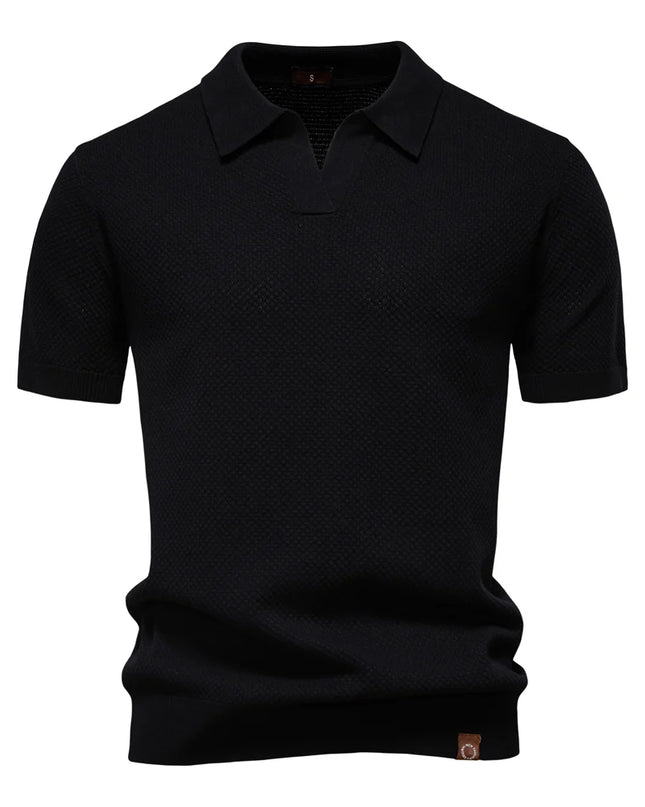 Men's Summer Golf Polo Shirt - Breathable Solid Color Top