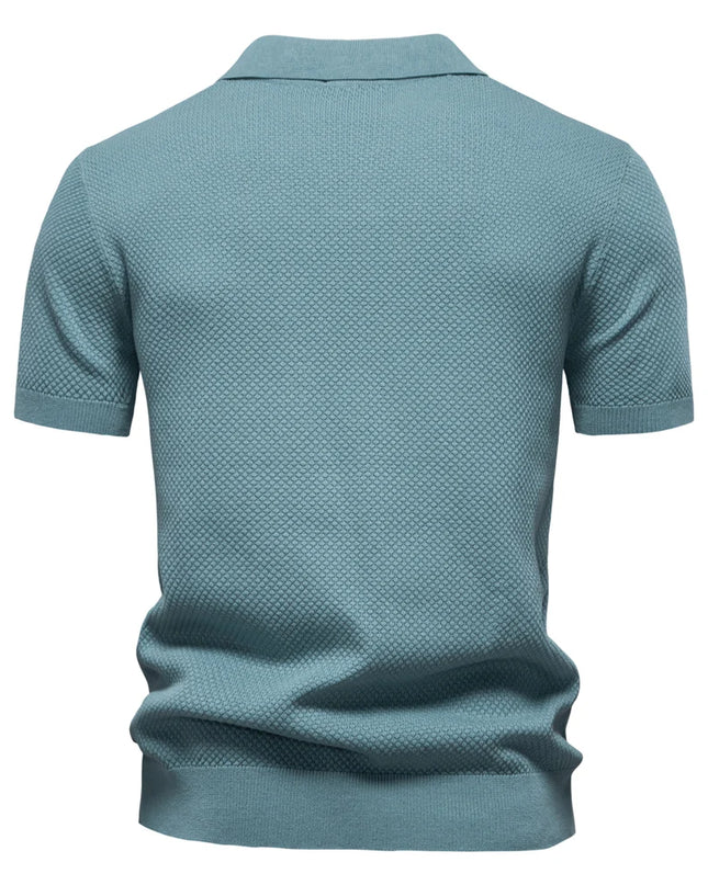 Men's Summer Golf Polo Shirt - Breathable Solid Color Top