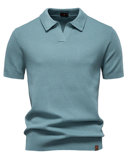 Men's Summer Golf Polo Shirt - Breathable Solid Color Top