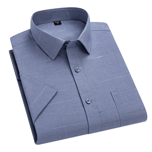 Men's Summer Plaid Short Sleeve Shirt - Soft Comfort, Regular Fit