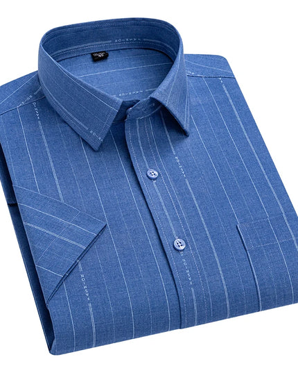 Men's Summer Plaid Short Sleeve Shirt - Soft Comfort, Regular Fit