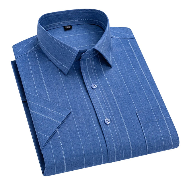 Men's Summer Plaid Short Sleeve Shirt - Soft Comfort, Regular Fit