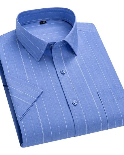 Men's Summer Plaid Short Sleeve Shirt - Soft Comfort, Regular Fit