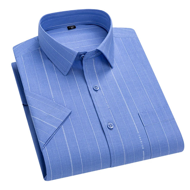 Men's Summer Plaid Short Sleeve Shirt - Soft Comfort, Regular Fit