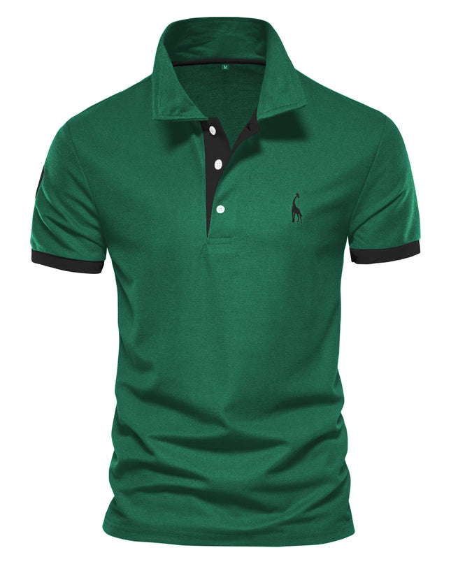 Men's Summer Polo Giraffe Shirt - Quality Embroidery, Casual Fit