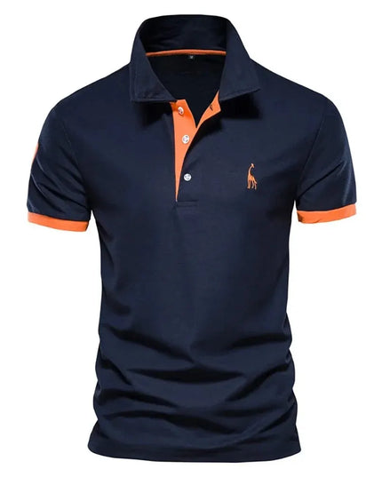 Men's Summer Polo Giraffe Shirt - Quality Embroidery, Casual Fit