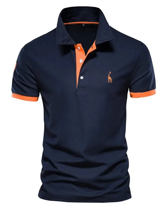 Men's Summer Polo Giraffe Shirt - Quality Embroidery, Casual Fit