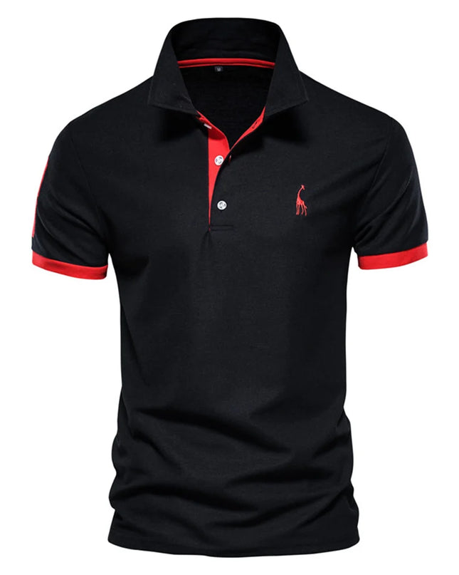 Men's Summer Polo Giraffe Shirt - Quality Embroidery, Casual Style