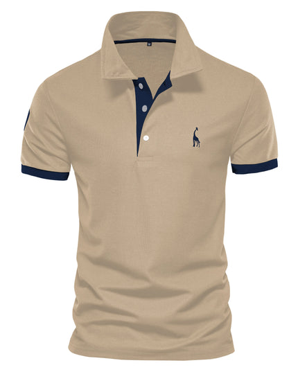 Men's Summer Polo Giraffe Shirt - Quality Embroidery, Casual Style