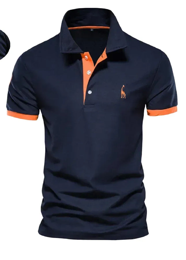 Men's Summer Polo Giraffe Shirt - Quality Embroidery, Casual Style