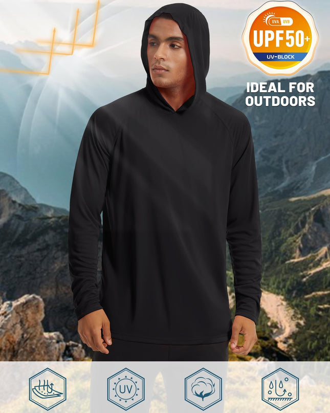 Men's Sun Protection Hoodie - Reversible, Moisture-Wicking Design