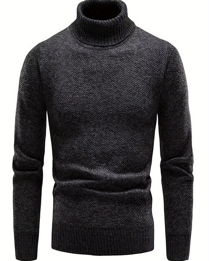 Men's Thick Fleece-Lined Sweater - Casual Pullover, Long Sleeve