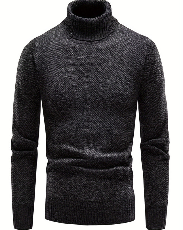 Men's Thick Fleece-Lined Sweater - Casual Pullover, Long Sleeve