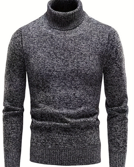 Men's Thick Fleece-Lined Sweater - Casual Pullover, Long Sleeve