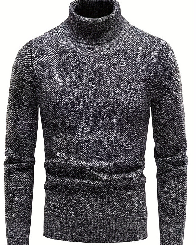 Men's Thick Fleece-Lined Sweater - Casual Pullover, Long Sleeve