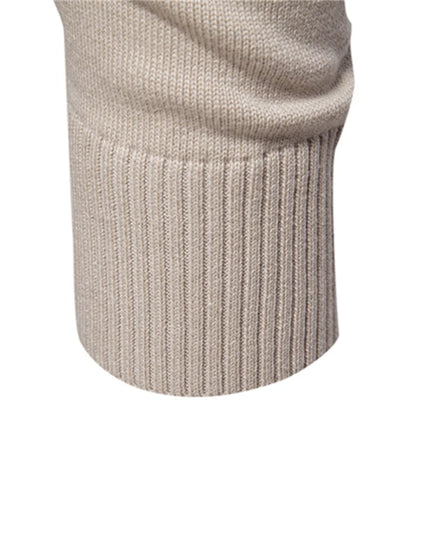 Men’s V-Neck Cotton Pullover - Casual Long Sleeve Sweater