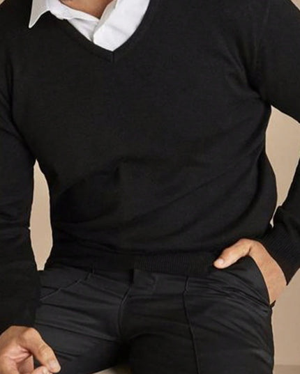 Men's V-Neck Sweater - Ultra-Soft Knit for Casual Wear