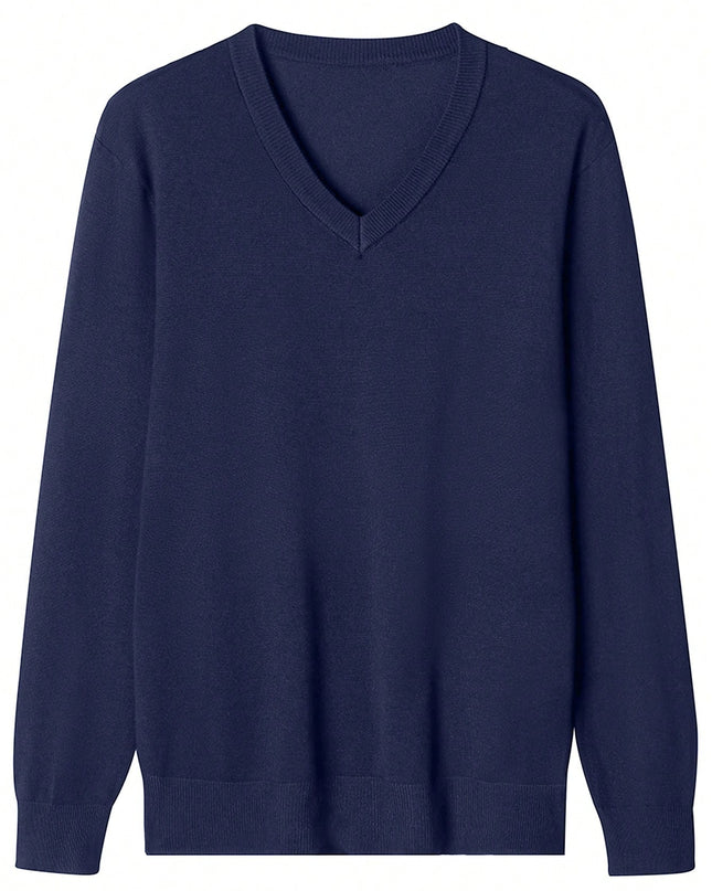 Men's V-Neck Sweater - Ultra-Soft Knit for Casual Wear
