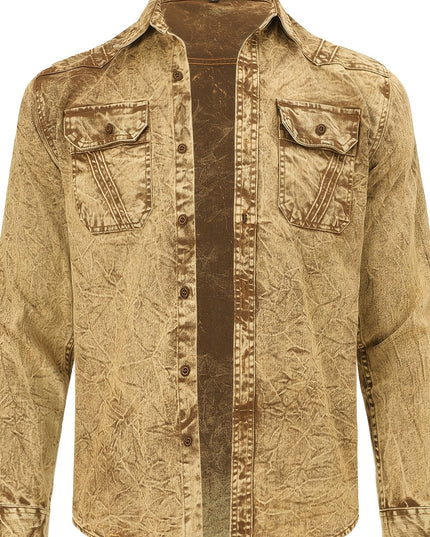 Men's Vintage Denim Shirt - Classic Blue, Long Sleeve Casual Jacket