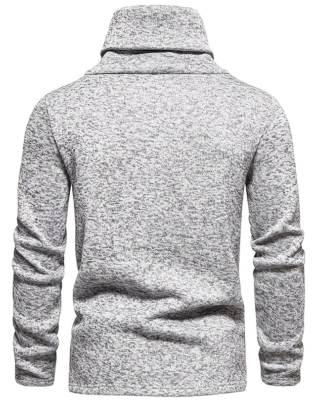 Men's Vintage Polka Dot Two-Tone Casual Sweater - Long Sleeve