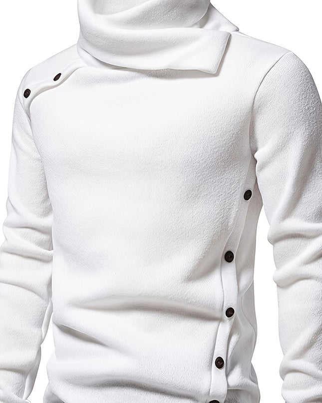 Men's Vintage Polka Dot Two-Tone Casual Sweater - Long Sleeve