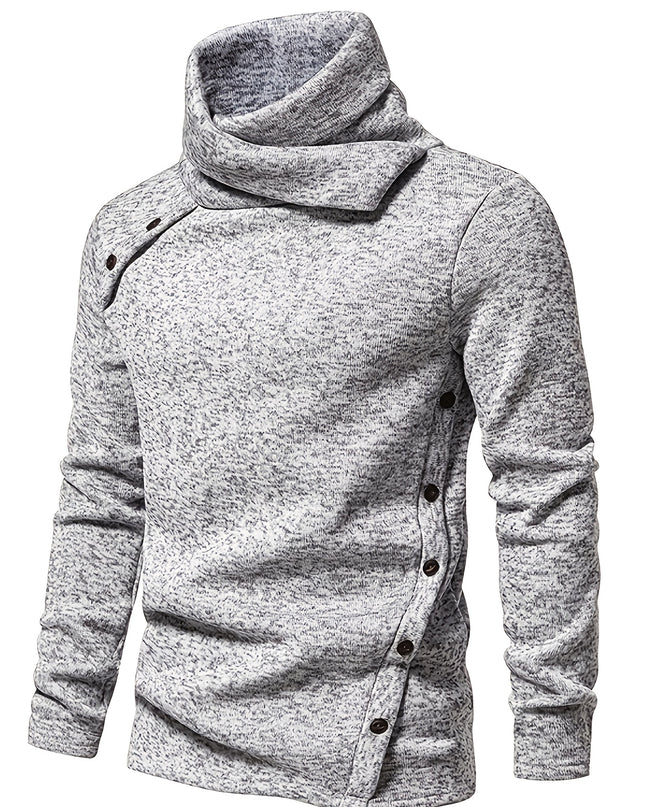 Men's Vintage Polka Dot Two-Tone Casual Sweater - Long Sleeve