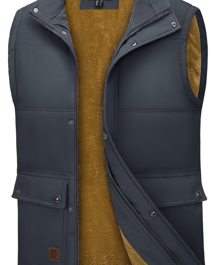 Men's Windproof Fleece Vest - Sleek, Warm, Multifunctional Pockets