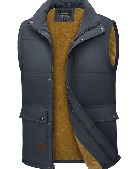 Men's Windproof Fleece Vest - Sleek, Warm, Multifunctional Pockets