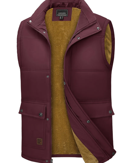 Men's Windproof Fleece Vest - Sleek, Warm, Multifunctional Pockets
