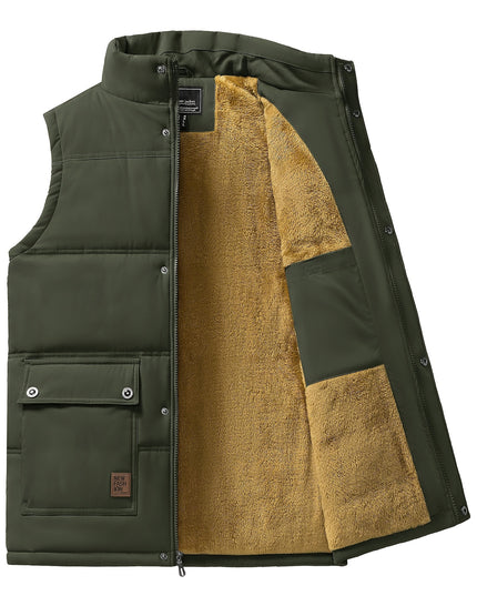Men's Windproof Fleece Vest - Sleek, Warm, Multifunctional Pockets