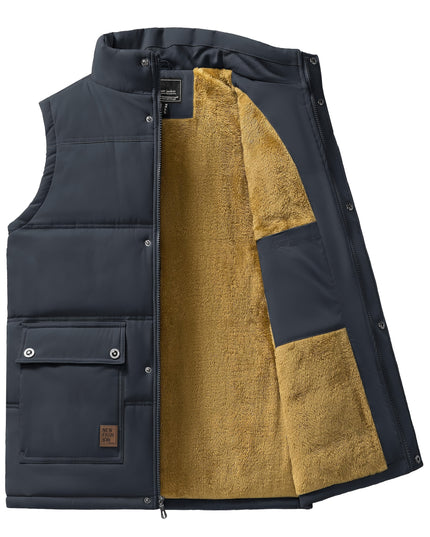 Men's Windproof Fleece Vest - Sleek, Warm, Multifunctional Pockets